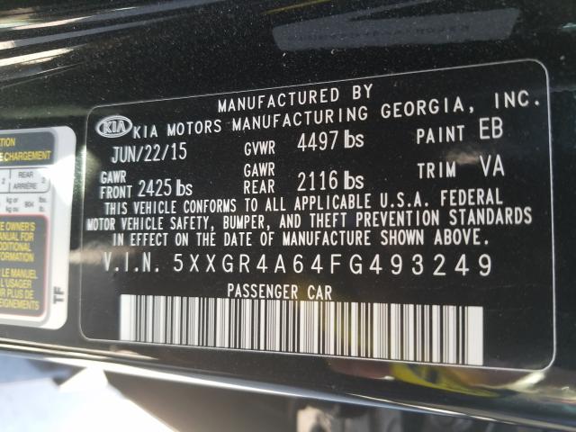 Photo 9 VIN: 5XXGR4A64FG493249 - KIA OPTIMA SX 