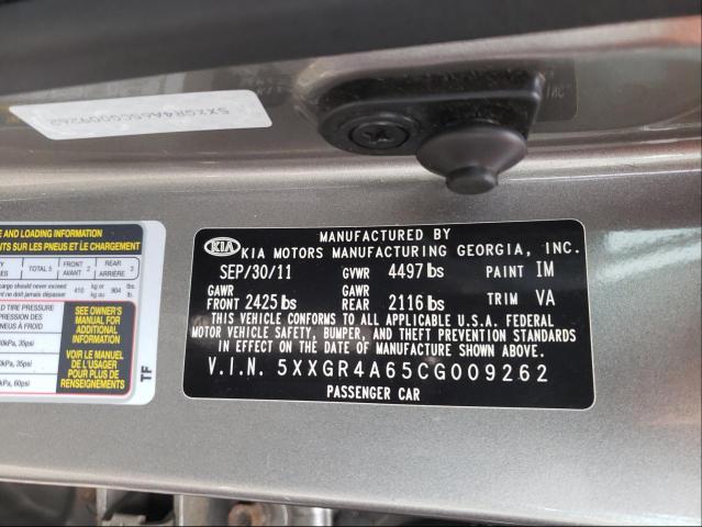 Photo 9 VIN: 5XXGR4A65CG009262 - KIA OPTIMA SX 