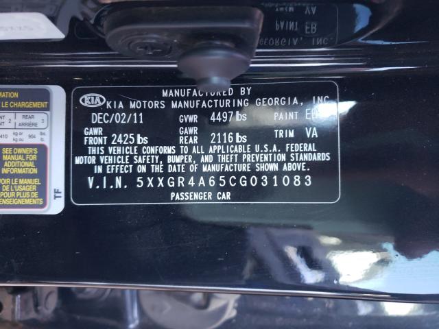 Photo 9 VIN: 5XXGR4A65CG031083 - KIA OPTIMA SX 