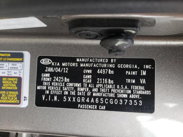 Photo 9 VIN: 5XXGR4A65CG037353 - KIA OPTIMA SX 