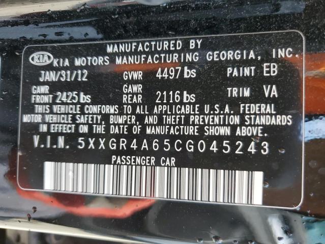 Photo 9 VIN: 5XXGR4A65CG045243 - KIA OPTIMA SX 