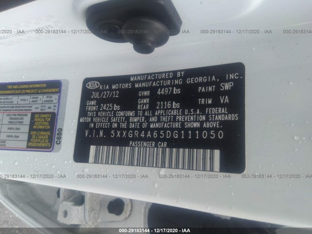 Photo 8 VIN: 5XXGR4A65DG111050 - KIA OPTIMA 