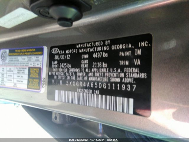 Photo 8 VIN: 5XXGR4A65DG111937 - KIA OPTIMA 