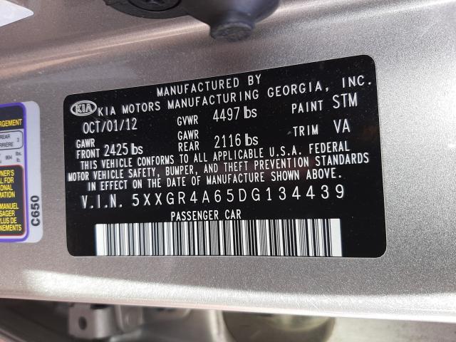 Photo 9 VIN: 5XXGR4A65DG134439 - KIA OPTIMA SX 