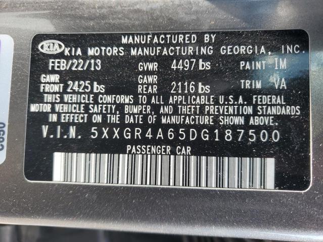 Photo 11 VIN: 5XXGR4A65DG187500 - KIA OPTIMA 