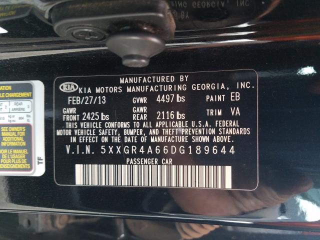 Photo 9 VIN: 5XXGR4A66DG189644 - KIA OPTIMA SX 