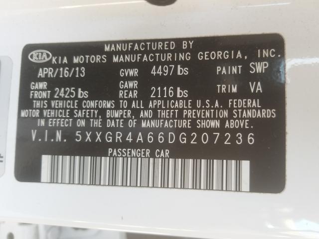 Photo 9 VIN: 5XXGR4A66DG207236 - KIA OPTIMA SX 