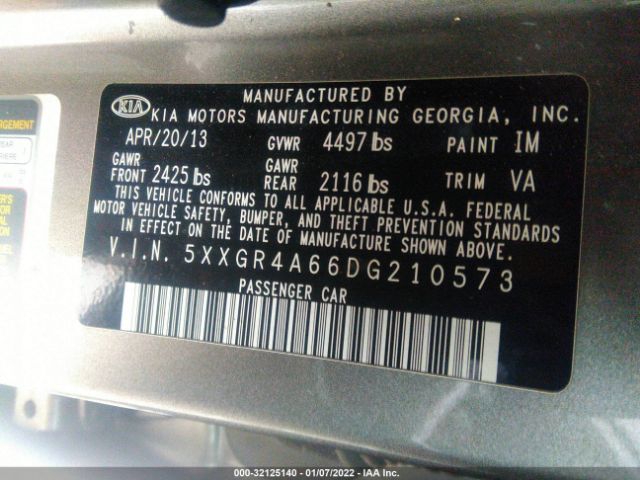 Photo 8 VIN: 5XXGR4A66DG210573 - KIA OPTIMA 