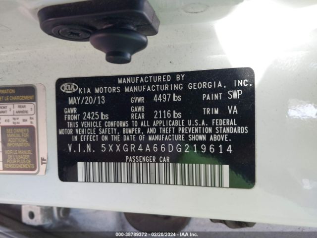 Photo 8 VIN: 5XXGR4A66DG219614 - KIA OPTIMA 