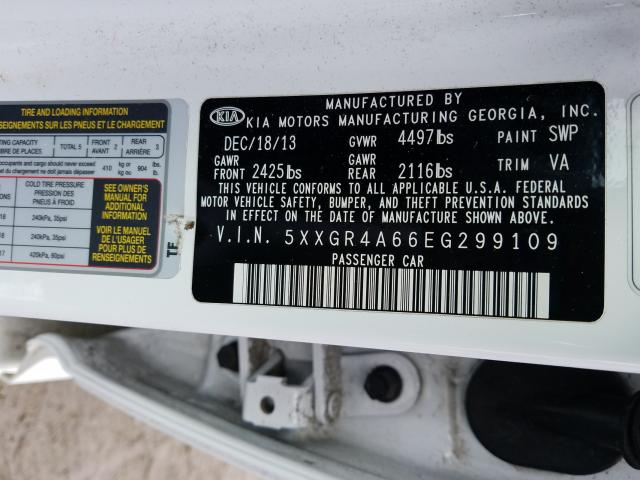 Photo 9 VIN: 5XXGR4A66EG299109 - KIA OPTIMA SX 