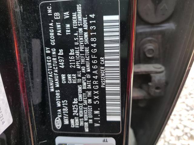 Photo 9 VIN: 5XXGR4A66FG481314 - KIA OPTIMA SX 