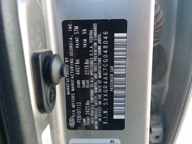 Photo 9 VIN: 5XXGR4A67CG048046 - KIA OPTIMA SX 