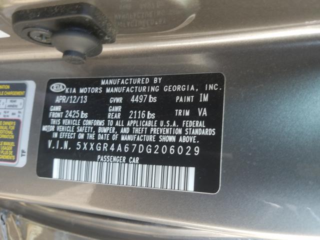 Photo 9 VIN: 5XXGR4A67DG206029 - KIA OPTIMA SX 