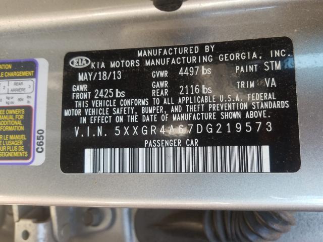 Photo 9 VIN: 5XXGR4A67DG219573 - KIA OPTIMA SX 