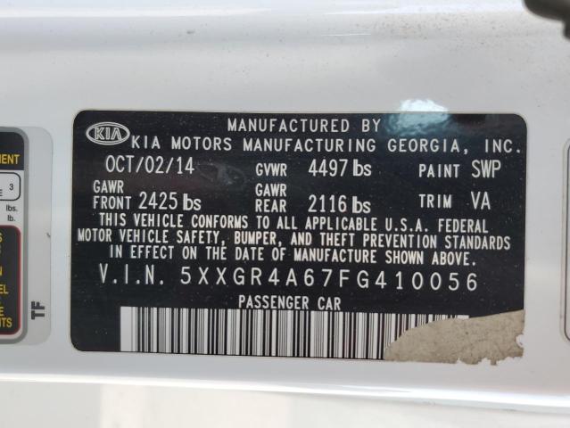 Photo 9 VIN: 5XXGR4A67FG410056 - KIA OPTIMA SX 