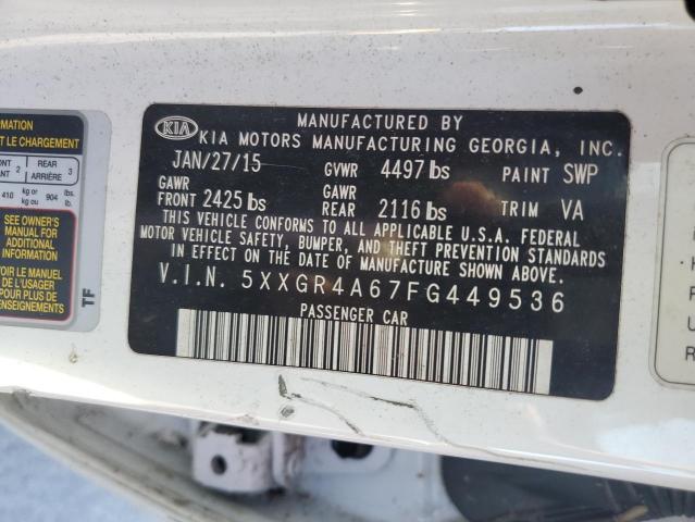 Photo 11 VIN: 5XXGR4A67FG449536 - KIA OPTIMA SX 