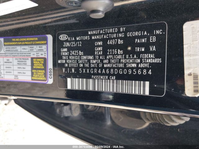 Photo 8 VIN: 5XXGR4A68DG095684 - KIA OPTIMA 