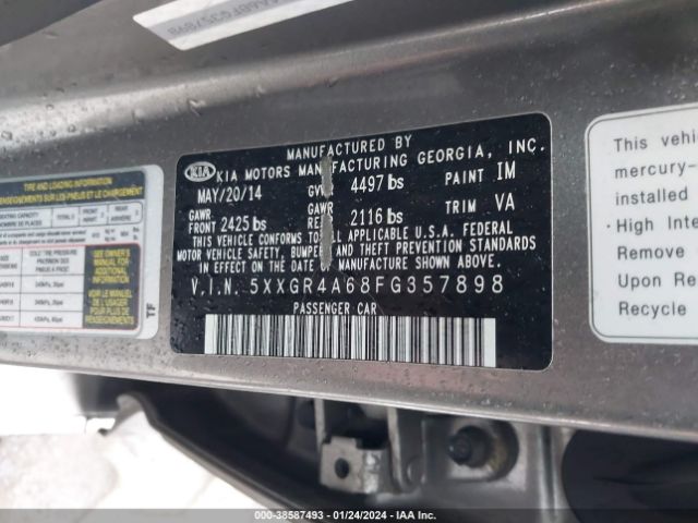 Photo 8 VIN: 5XXGR4A68FG357898 - KIA OPTIMA 