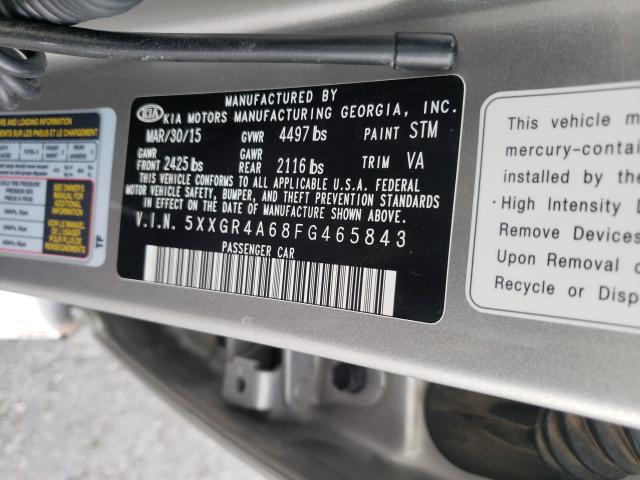 Photo 9 VIN: 5XXGR4A68FG465843 - KIA OPTIMA SX 