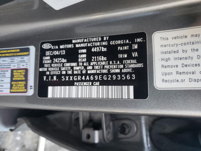 Photo 9 VIN: 5XXGR4A69EG293563 - KIA OPTIMA SX 