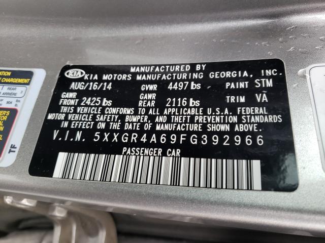 Photo 9 VIN: 5XXGR4A69FG392966 - KIA OPTIMA SX 