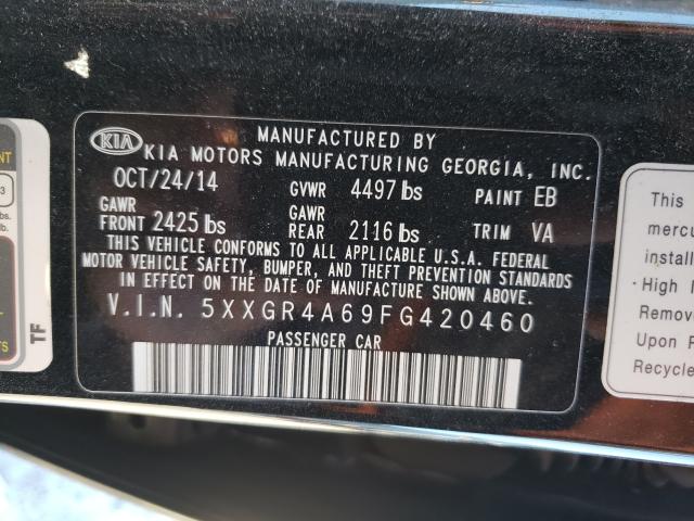 Photo 9 VIN: 5XXGR4A69FG420460 - KIA OPTIMA SX 