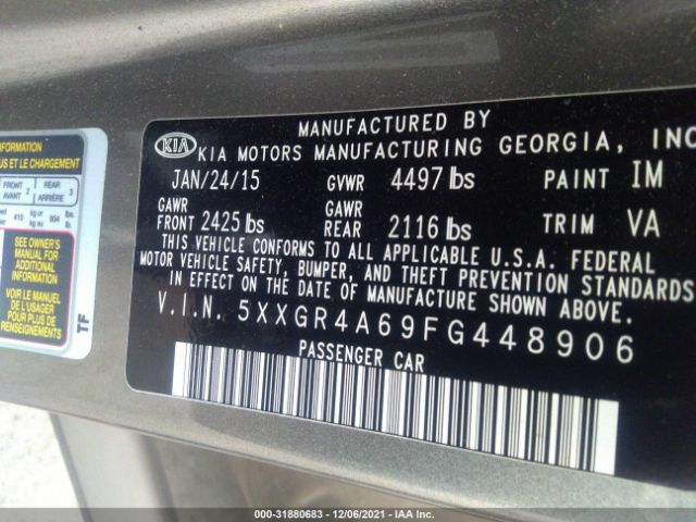 Photo 8 VIN: 5XXGR4A69FG448906 - KIA OPTIMA 