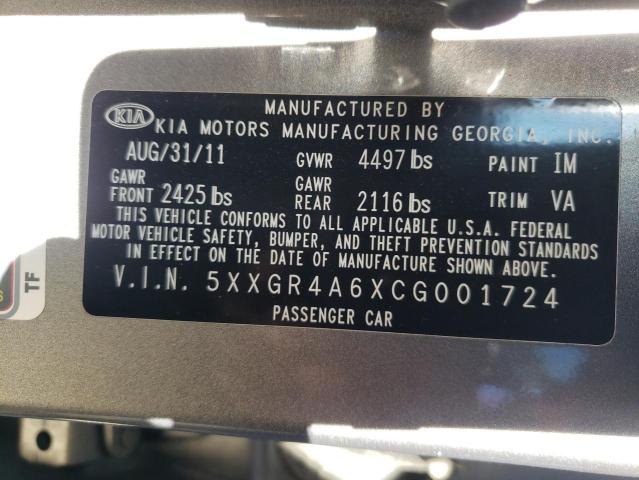 Photo 11 VIN: 5XXGR4A6XCG001724 - KIA OPTIMA SX 