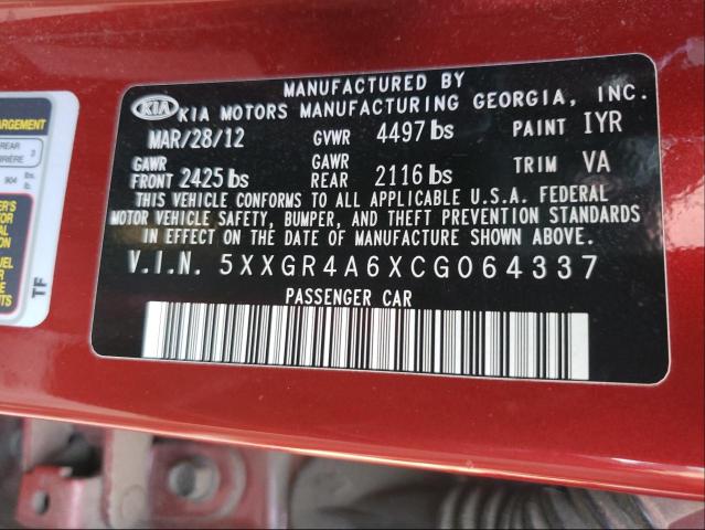 Photo 9 VIN: 5XXGR4A6XCG064337 - KIA OPTIMA SX 