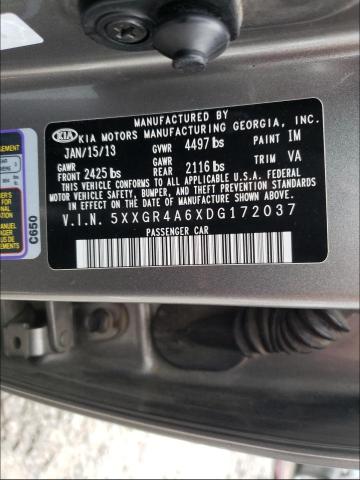 Photo 9 VIN: 5XXGR4A6XDG172037 - KIA OPTIMA SX 