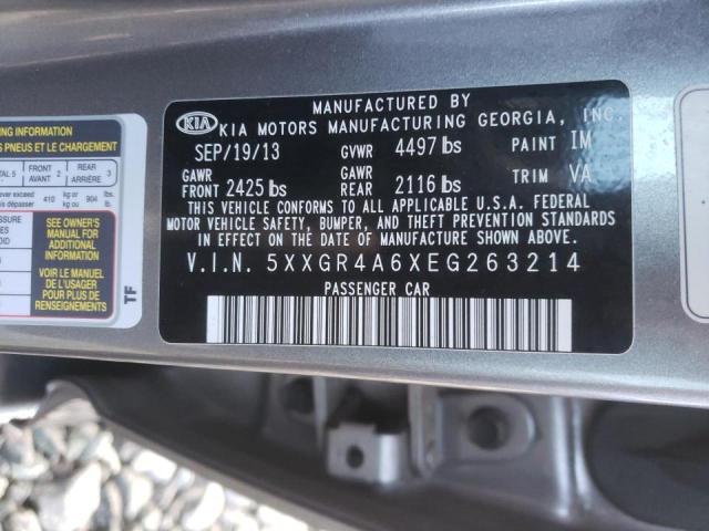 Photo 9 VIN: 5XXGR4A6XEG263214 - KIA OPTIMA SX 