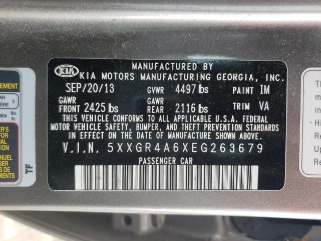 Photo 9 VIN: 5XXGR4A6XEG263679 - KIA OPTIMA SX 