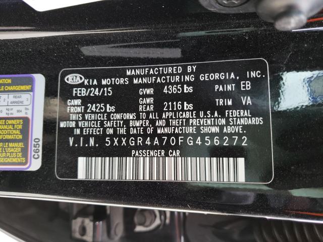 Photo 9 VIN: 5XXGR4A70FG456272 - KIA OPTIMA SX 