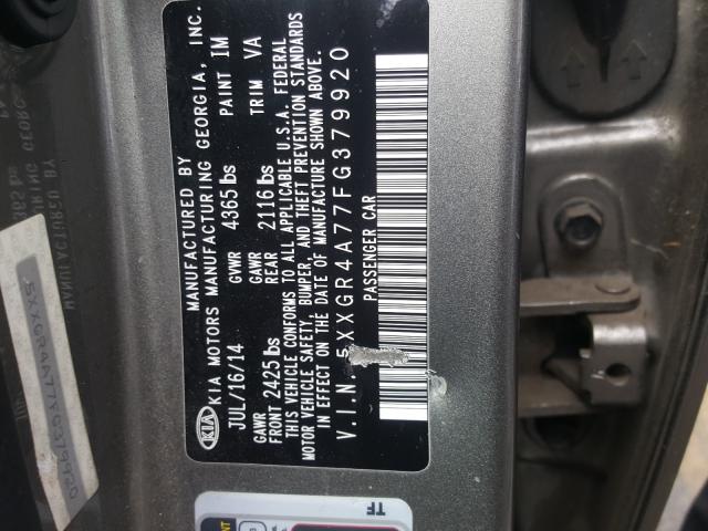 Photo 9 VIN: 5XXGR4A77FG379920 - KIA OPTIMA SX 