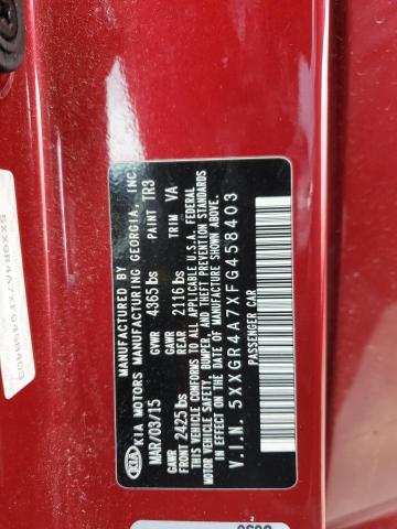 Photo 12 VIN: 5XXGR4A7XFG458403 - KIA OPTIMA 