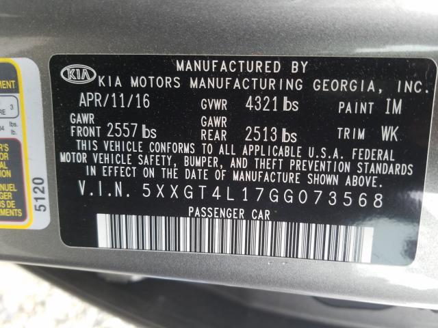 Photo 9 VIN: 5XXGT4L17GG073568 - KIA OPTIMA LX 