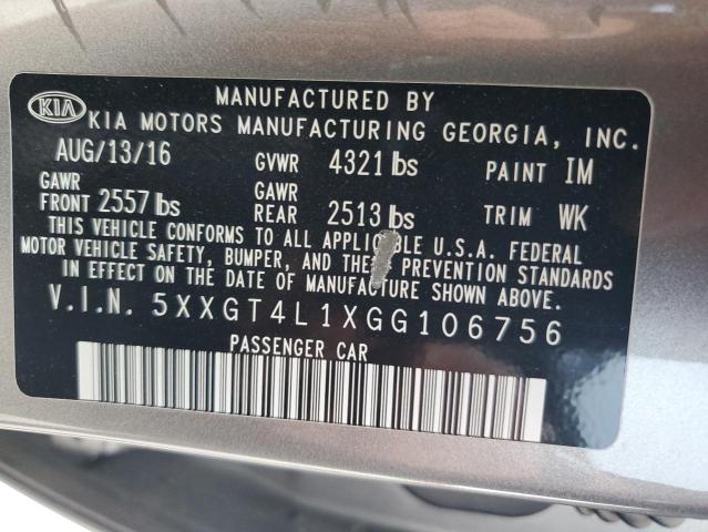 Photo 11 VIN: 5XXGT4L1XGG106756 - KIA OPTIMA LX 