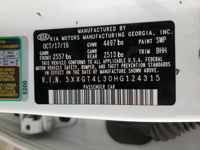 Photo 11 VIN: 5XXGT4L30HG124315 - KIA OPTIMA 