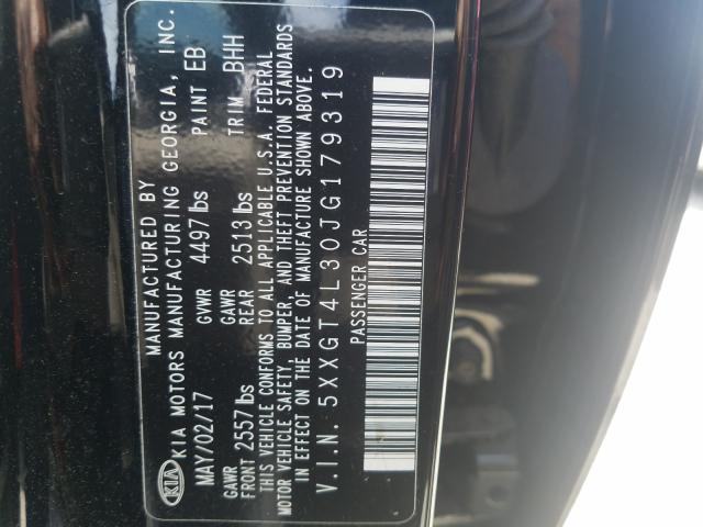 Photo 9 VIN: 5XXGT4L30JG179319 - KIA OPTIMA 