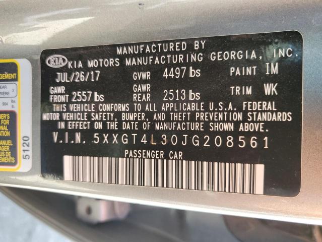 Photo 11 VIN: 5XXGT4L30JG208561 - KIA OPTIMA LX 