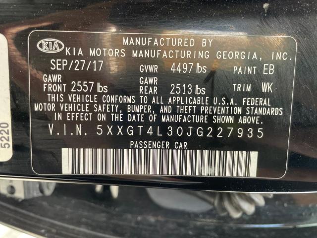 Photo 9 VIN: 5XXGT4L30JG227935 - KIA OPTIMA 