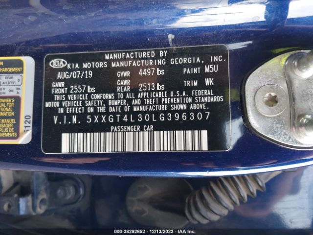 Photo 8 VIN: 5XXGT4L30LG396307 - KIA OPTIMA 