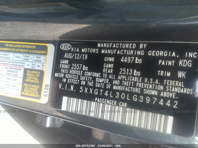 Photo 8 VIN: 5XXGT4L30LG397442 - KIA OPTIMA 