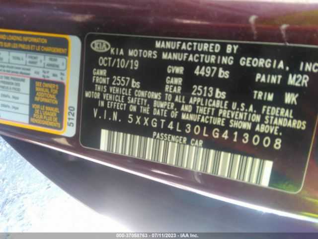 Photo 8 VIN: 5XXGT4L30LG413008 - KIA OPTIMA 