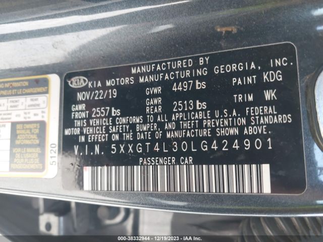 Photo 8 VIN: 5XXGT4L30LG424901 - KIA OPTIMA 