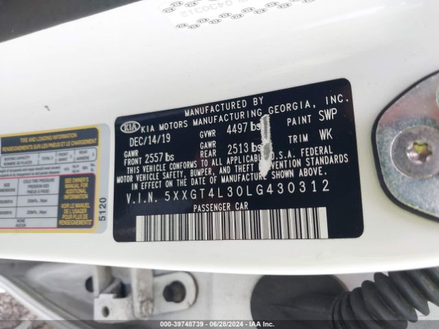 Photo 8 VIN: 5XXGT4L30LG430312 - KIA OPTIMA 