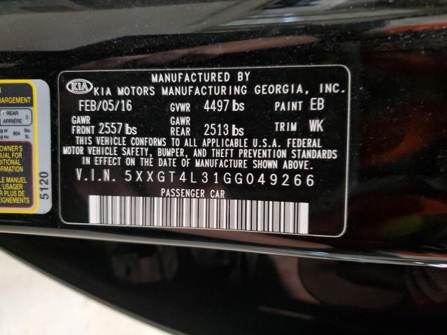 Photo 11 VIN: 5XXGT4L31GG049266 - KIA OPTIMA 