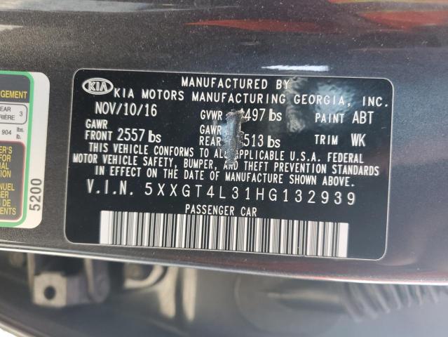 Photo 11 VIN: 5XXGT4L31HG132939 - KIA OPTIMA LX 