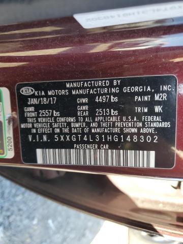 Photo 11 VIN: 5XXGT4L31HG148302 - KIA OPTIMA 