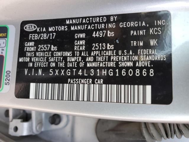 Photo 11 VIN: 5XXGT4L31HG160868 - KIA OPTIMA LX 